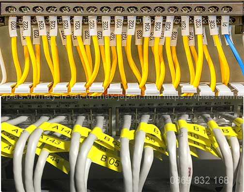Đầu cốt, nhãn in đầu cốt dây điện in bằng máy in đầu cốt LM-550E, LM550A3/PC